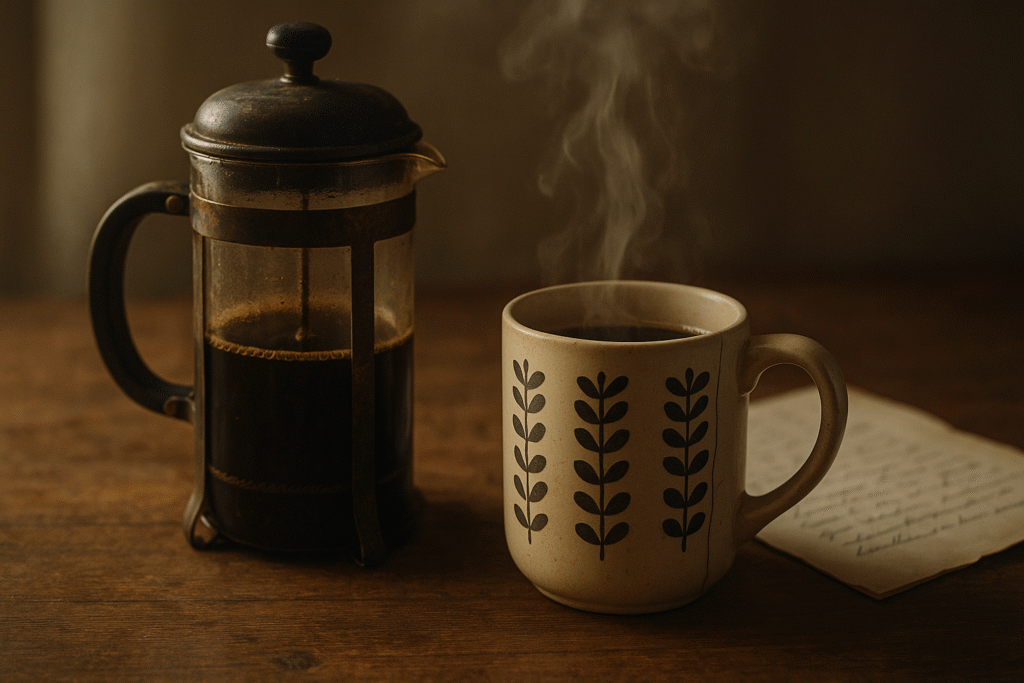 French press, Coffee, coffee ritual, Coffee lifestyle blog, daily coffee, coffee culture, lifestyle coffee blog, emotional coffee rituals, French press coffee story, mindful coffee habits