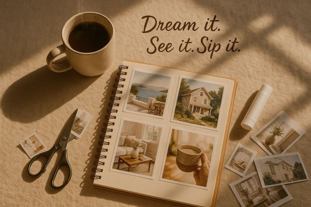 morning brew, vision board, manifestation coffee ritual, coffee ritual, coffee lifestyle habits, morning coffee, mindful morning inspiration