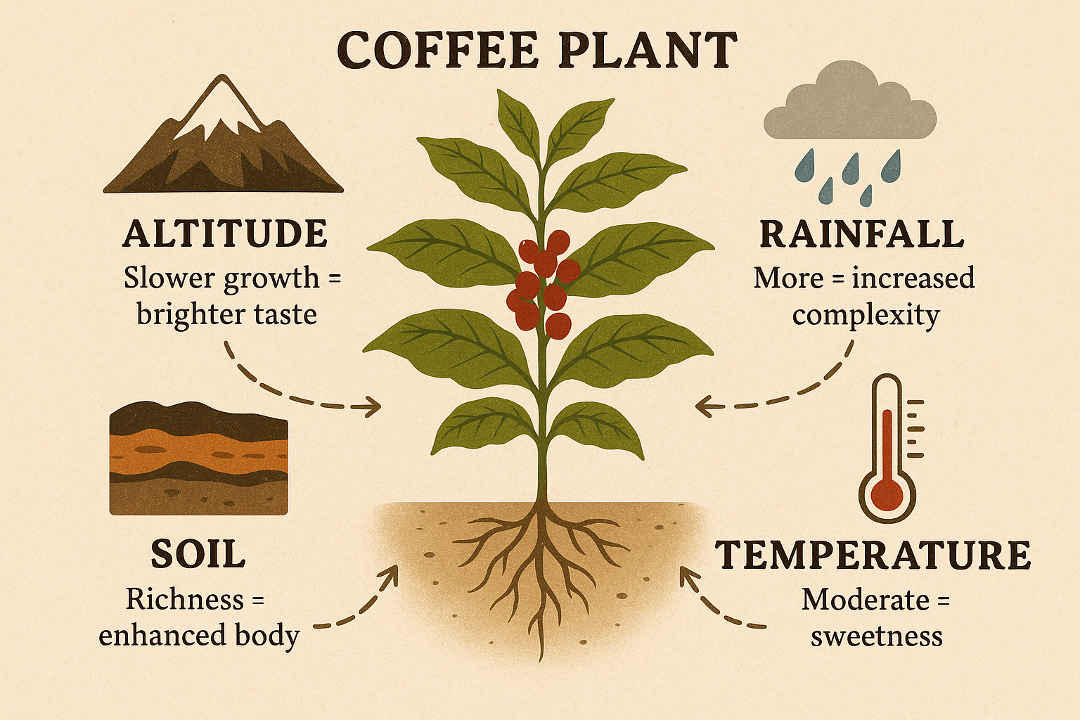 coffee climate connection, coffee flavor, coffee, environmental impact on coffee, how climate shapes coffee taste, coffee origin terroir, lifestyle coffee blog