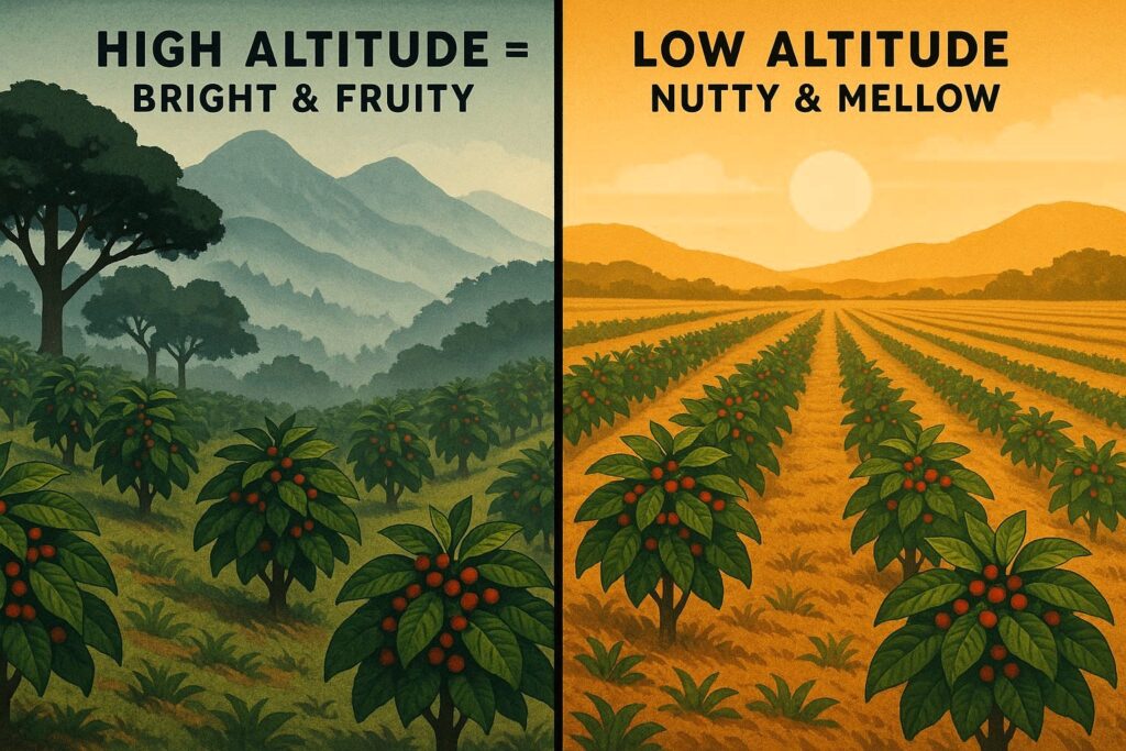 coffee climate connection, coffee flavor, coffee, environmental impact on coffee, how climate shapes coffee taste, coffee origin terroir, lifestyle coffee blog