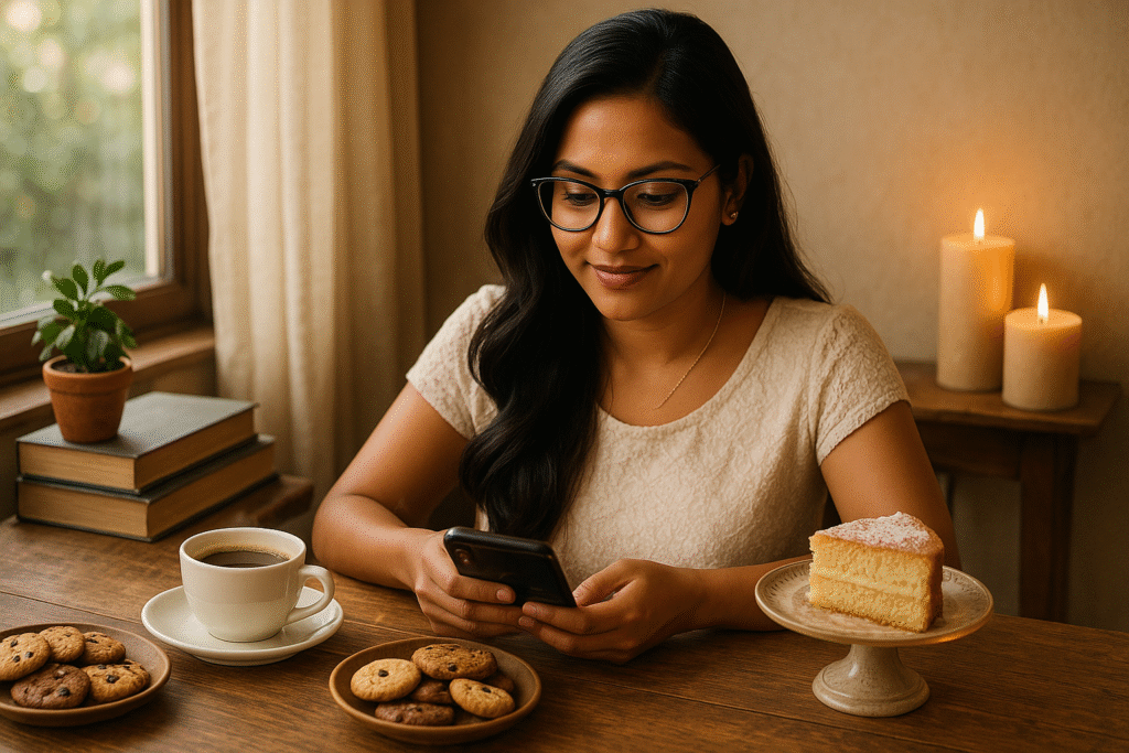 home café, jannes punita, home café styling, coffee lifestyle blog, cozy coffee corner, coffee and dessert pairing, café-inspired home décor, candles and coffee ambiance