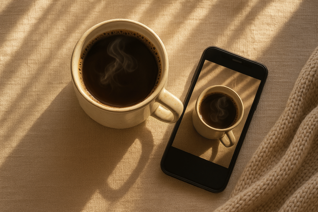 photograph coffee, morning coffee, daily coffee, coffee, photography, coffee culture, coffee rituals, coffee lifestyle, coffee love, brew coffee, mindful mornings, daily inspiration, Jannes Punita blog, creative habit, emotional reset