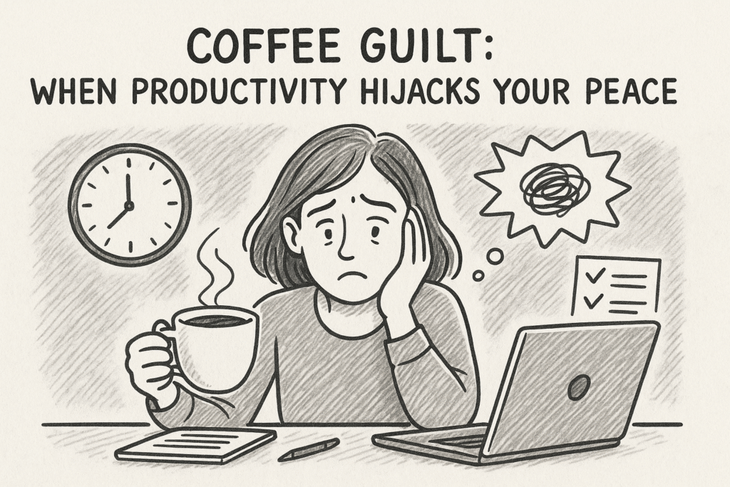 coffee guilt, coffee culture, coffee lifestyle, daily coffee, coffee rituals, brew coffee, mindful caffeine, productivity balance, daily inspiration, Jannes Punita blog, mindfulness