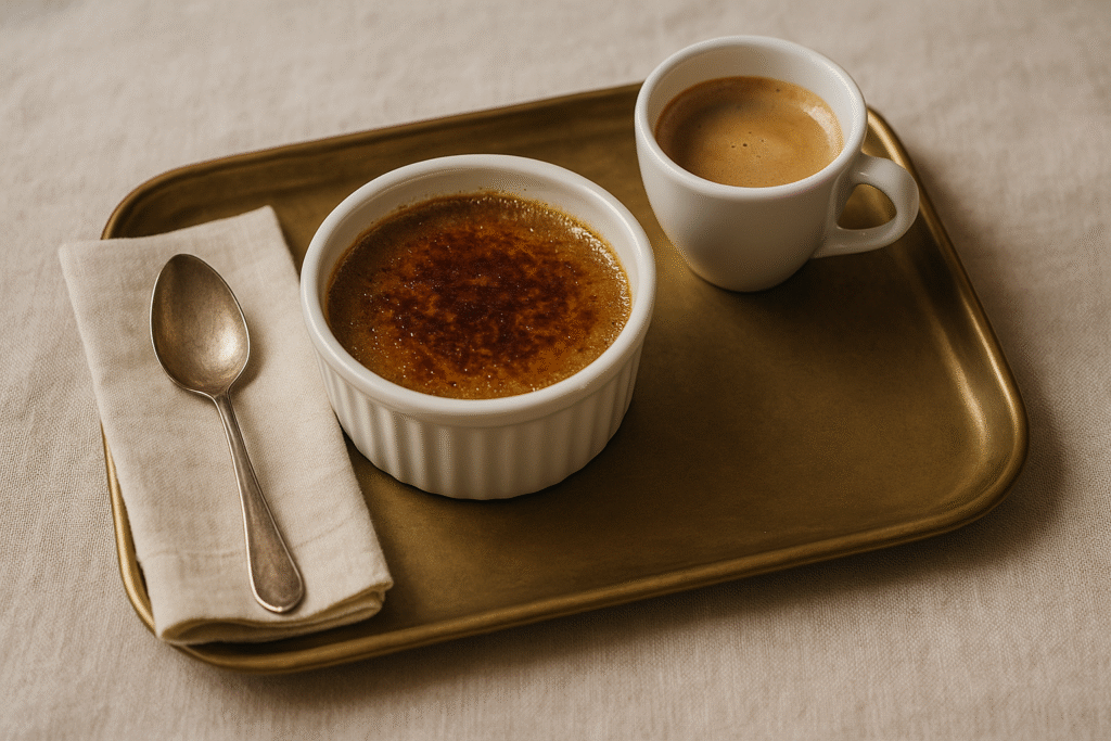 Coffee crème brûlée, coffee recipe, coffee dessert, Mini crème brûlées, Blowtorch-free desserts, Coffee culture, Coffee love, Dessert lifestyle, coffee lifestyle, coffee rituals, mini desserts, brew coffee, Jannes Punita blog, café-inspired recipes, home desserts, daily indulgence