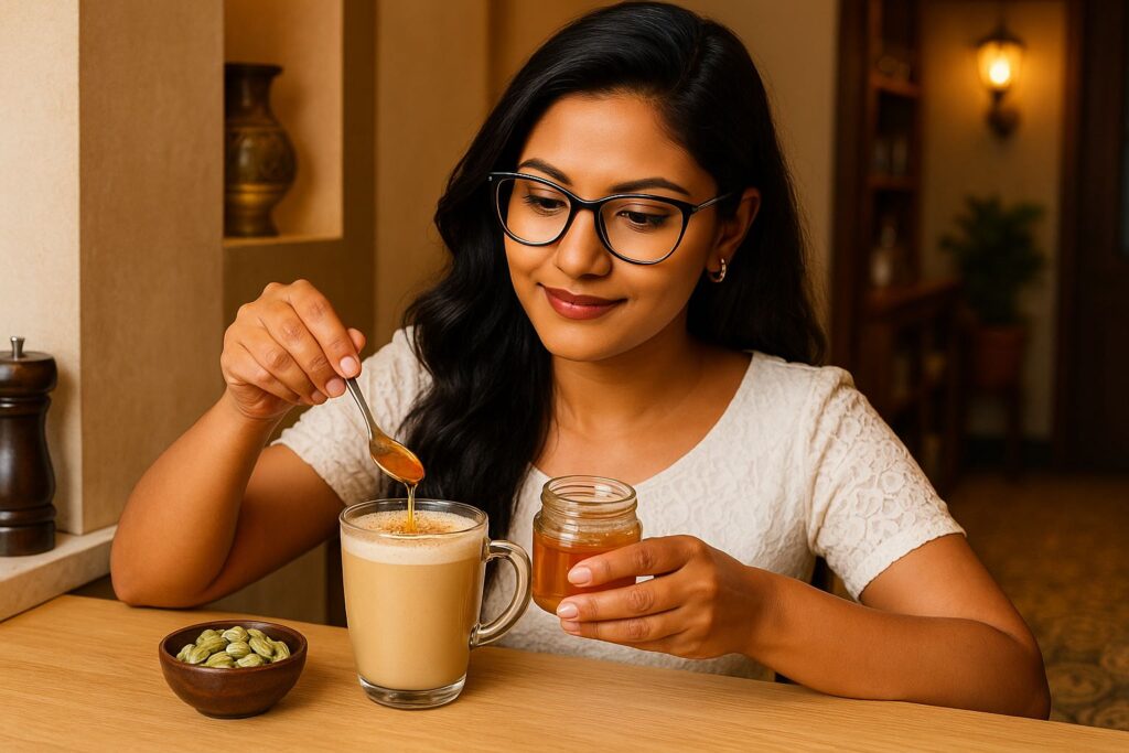 Cardamom Honey Latte, coffee recipe, cafe culture, coffee culture, coffee rituals, coffee lifestyle, Jannes Punita blog, Middle Eastern coffee, spiced latte recipe, honey latte, cardamom coffee, cozy morning ritual, homemade latte recipe