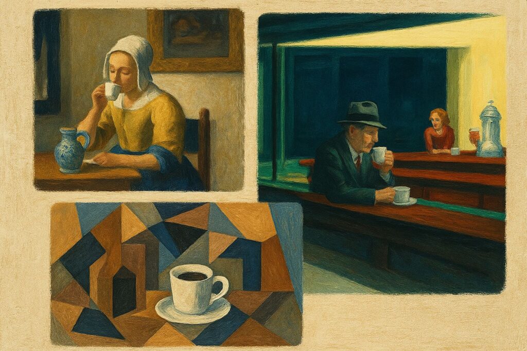 coffee in art, coffee in films, coffee culture, coffee-themed paintings, coffee and creativity, coffee in cinema, coffee culture in art, lifestyle coffee blog, Jannes Punita blog