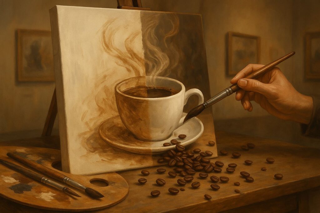 coffee in art, coffee in films, coffee culture, coffee-themed paintings, coffee and creativity, coffee in cinema, coffee culture in art, lifestyle coffee blog, Jannes Punita blog