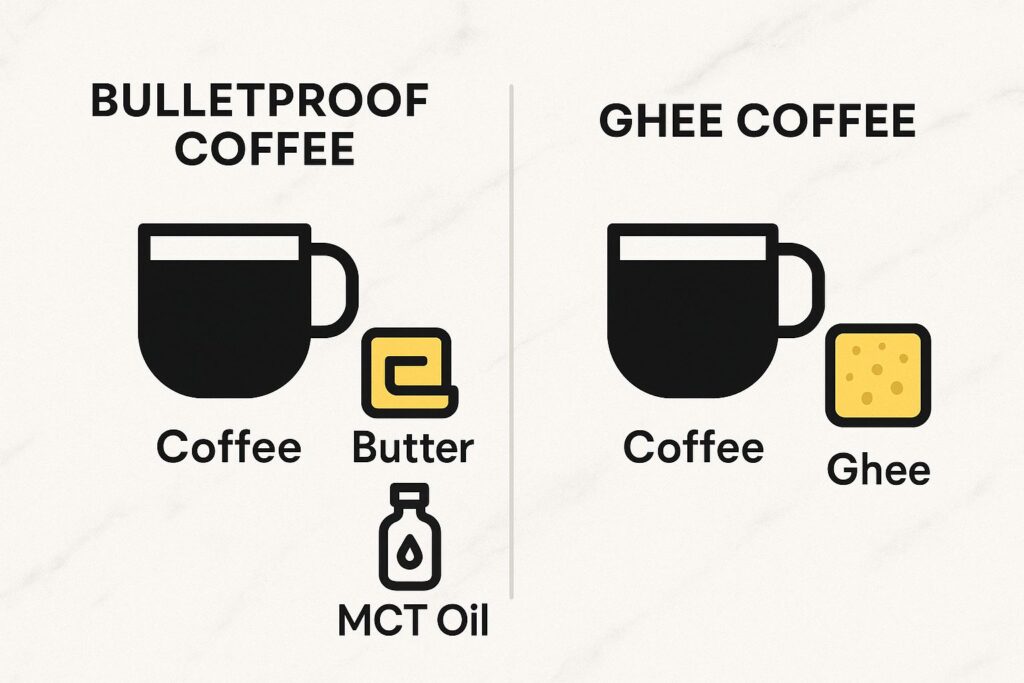 ghee coffee vs bullet coffee, viral coffee, ghee coffee benefits, bulletproof coffee review, healthy coffee trends, coffee for wellness, viral coffee drinks, Jannes Punita blog, lifestyle coffee culture