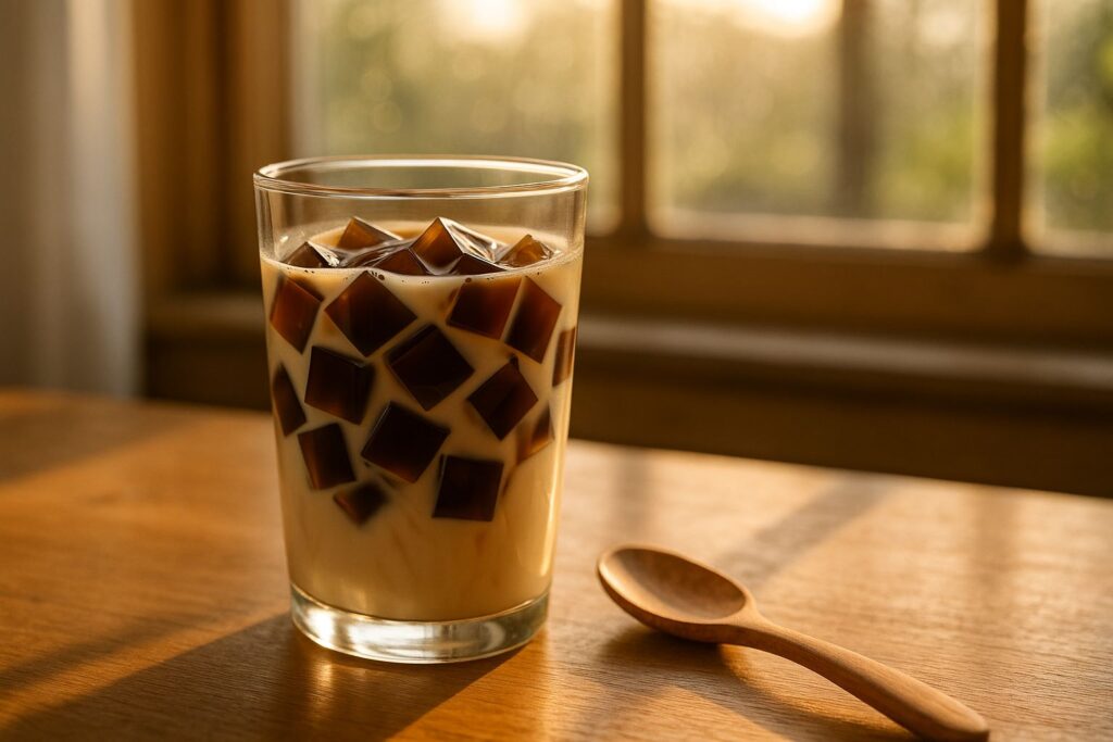 coffee jelly, coffee recipe, viral recipe, viral coffee treat, coffee jelly drink, dessert coffee recipes, diy coffee jelly, trending coffee dessert, Jannes Punita blog, coffee culture, coffee rituals, coffee lifestyle, summer coffee idea