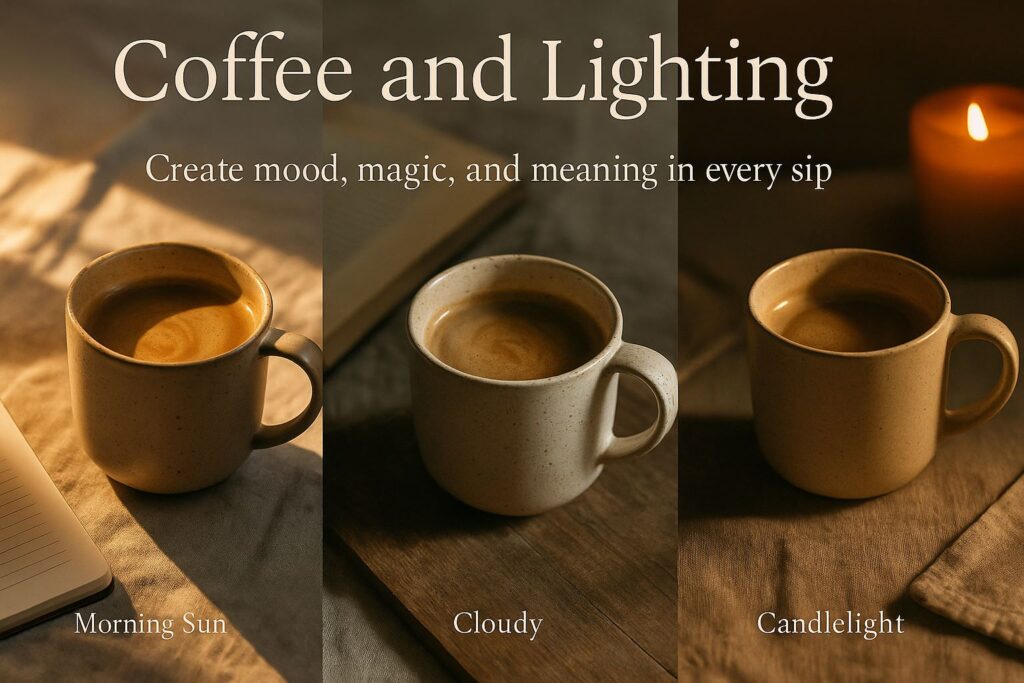 coffee and lighting, coffee rituals, coffee lifestyle, mood lighting for coffee, how light changes coffee mood, cozy coffee photography, Jannes Punita blog, coffee culture aesthetics
