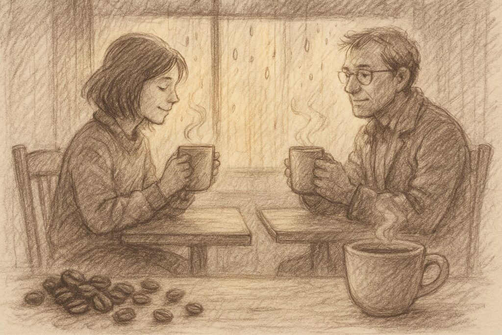 coffee space, coffee culture, coffee rituals, coffee lifestyle, coffee love, Jannes Punita blog, café conversations, daily connection, travel coffee chat, community café space, shared coffee moment