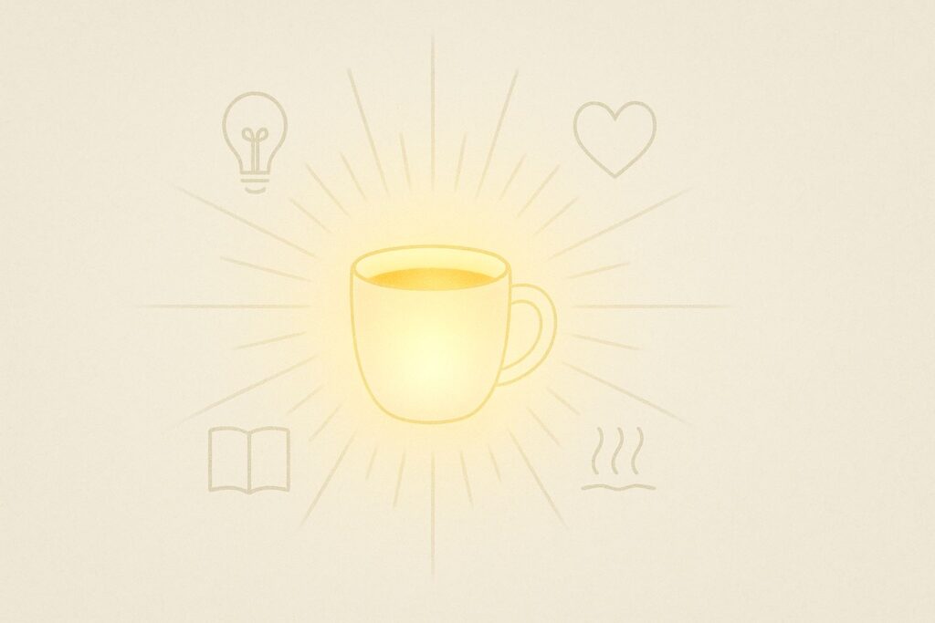 first coffee sip, morning coffee, coffee ritual, first coffee sip space, coffee and mindfulness, daily coffee habits, intentional living with coffee, Jannes Punita blog, lifestyle coffee culture