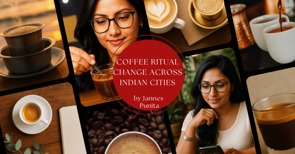 Coffee Ritual Change, Indian coffee, filter coffee, kaapi, coffee culture, coffee rituals, coffee lifestyle, brew coffee, Indian coffee travel, Jannes Punita blog, everyday inspiration, travel routine, coffee love