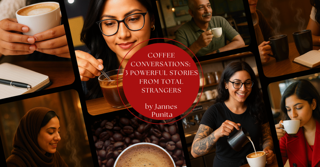 Coffee Conversation, Coffee Culture, Coffee Lifestyle, Daily Coffee Rituals, Coffee Stories, Inspirational Coffee Encounters, Jannes Punita blog, coffee love, inspirational moments, coffee shop stories, meaningful conversation