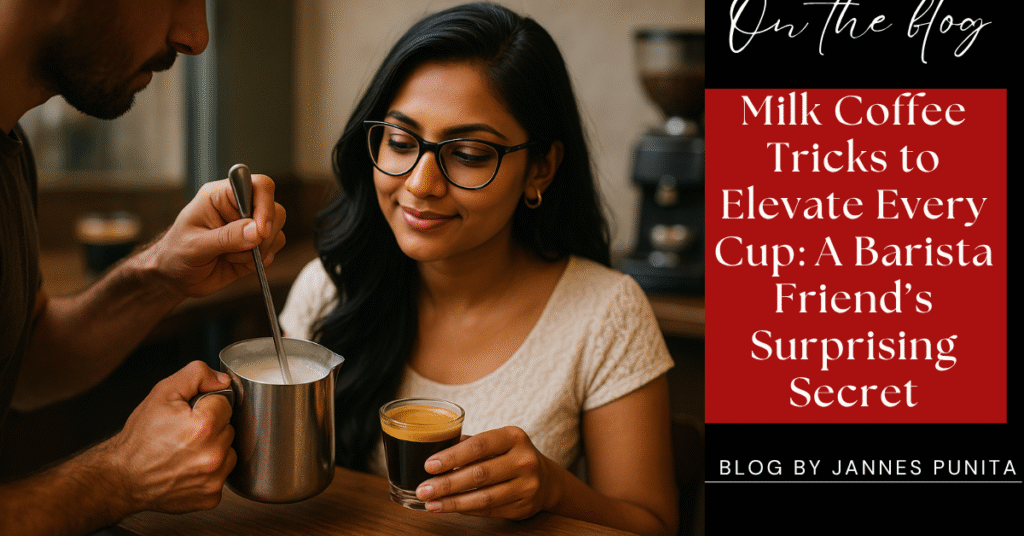 Milk Coffee, coffee culture, barista tips, daily coffee hacks, cafe culture, coffee rituals, coffee lifestyle, coffee love, brew coffee, milk coffee secrets, Jannes Punita blog, café at home