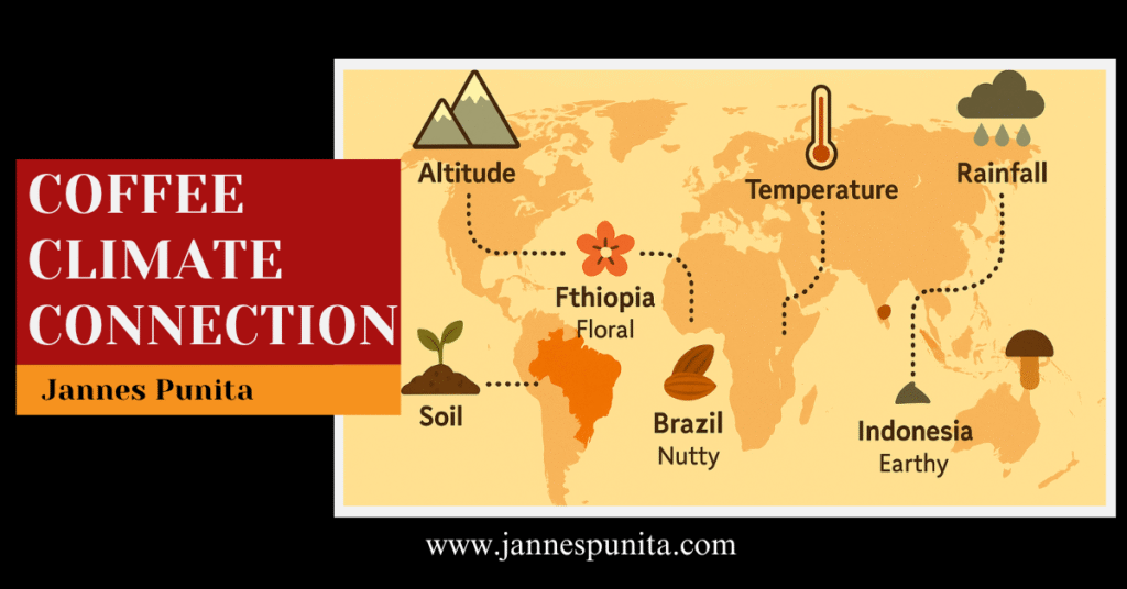 coffee climate connection, coffee flavor, coffee, environmental impact on coffee, how climate shapes coffee taste, coffee origin terroir, lifestyle coffee blog