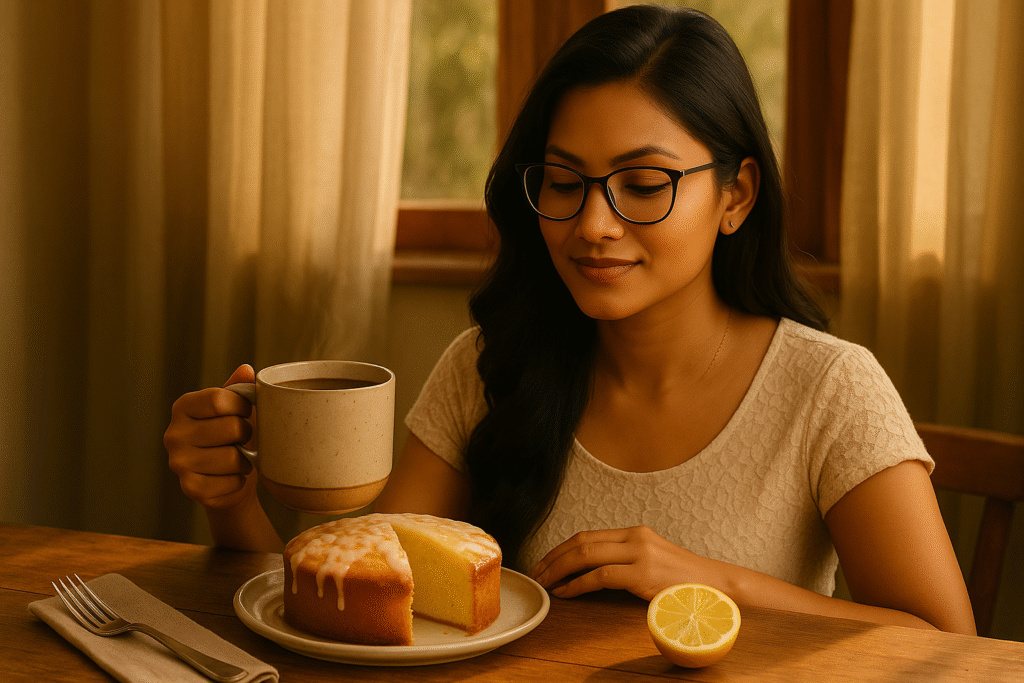 zesty lemon cake recipe, coffee and cake, Jannes Punita blog, coffee culture, coffee rituals, coffee lifestyle, homemade lemon cake, lemon cake for coffee, easy lemon cake recipe, lemon dessert, baking at home, coffee and cake pairing