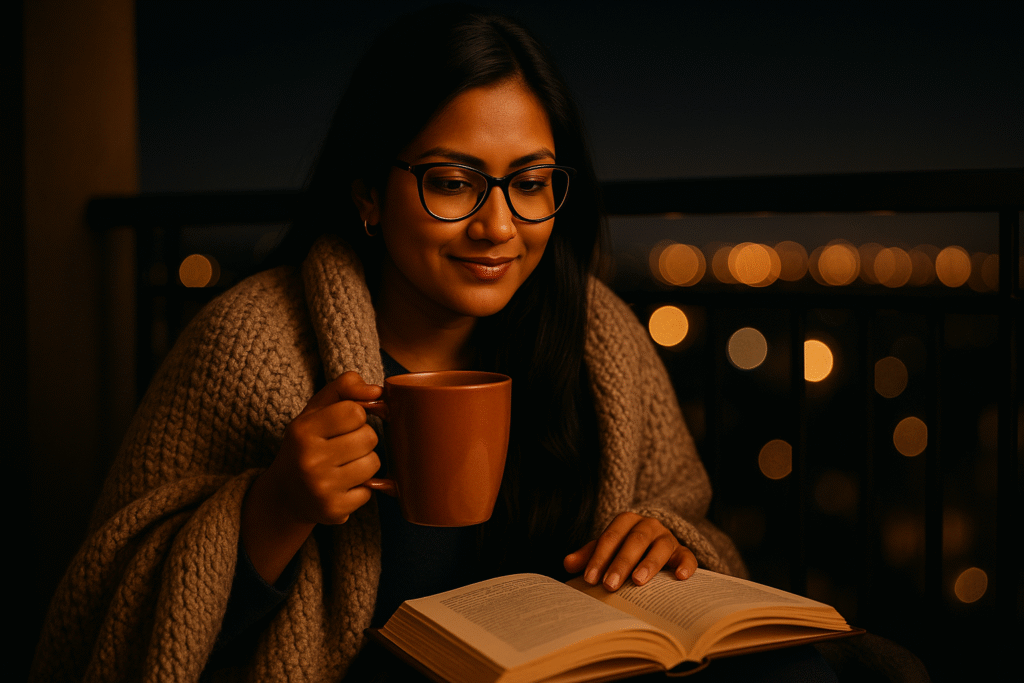 decaf coffee, coffee culture, Jannes Punita blog, coffee rituals, coffee lifestyle, decaf coffee for sleep, wind-down routine, nighttime coffee habit, evening rituals, calm lifestyle, caffeine-free routine