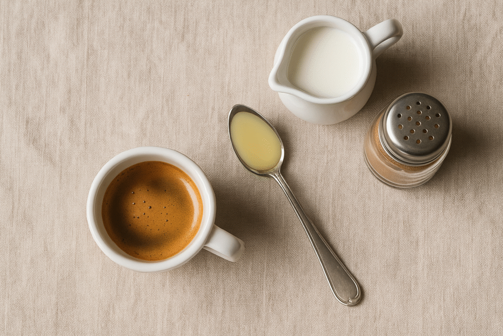 Spanish Latte, coffee culture, coffee rituals, coffee lifestyle, homemade latte recipe, coffee latte, Jannes Punita blog, café-quality coffee, sweetened condensed milk latte, cozy coffee drink, rainy day coffee, recipe for Spanish Latte