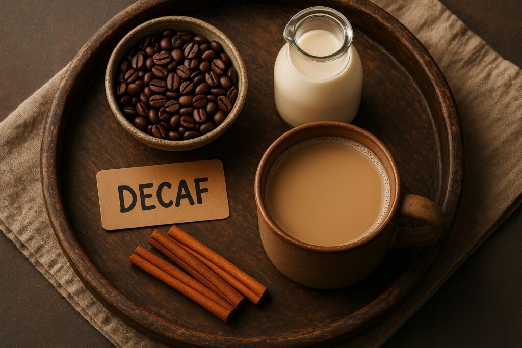 decaf coffee, coffee culture, Jannes Punita blog, coffee rituals, coffee lifestyle, decaf coffee for sleep, wind-down routine, nighttime coffee habit, evening rituals, calm lifestyle, caffeine-free routine