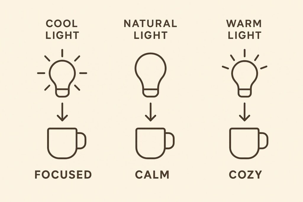 coffee and lighting, coffee rituals, coffee lifestyle, mood lighting for coffee, how light changes coffee mood, cozy coffee photography, Jannes Punita blog, coffee culture aesthetics