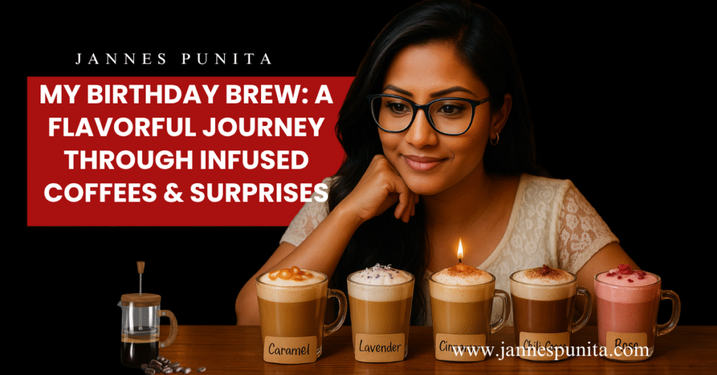 Birthday Brew, Jannes Punita blog, coffee culture, coffee rituals, coffee lifestyle, infused coffee, coffee tasting, coffee and curiosity, birthday coffee experience, viral coffee trend, birthday bash