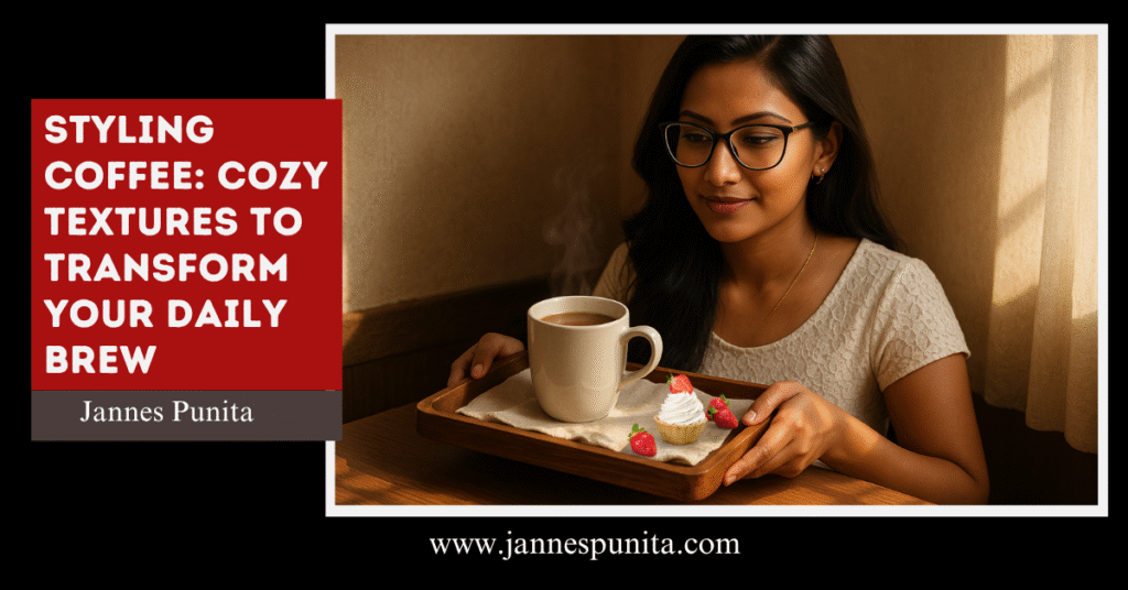 Styling Coffee, Jannes Punita blog, coffee culture, daily coffee, coffee ritual, coffee styling, coffee lifestyle, coffee mug, wood coffee setup, linen coffee scene, ceramic mug aesthetics, cozy coffee table, Instagram coffee styling