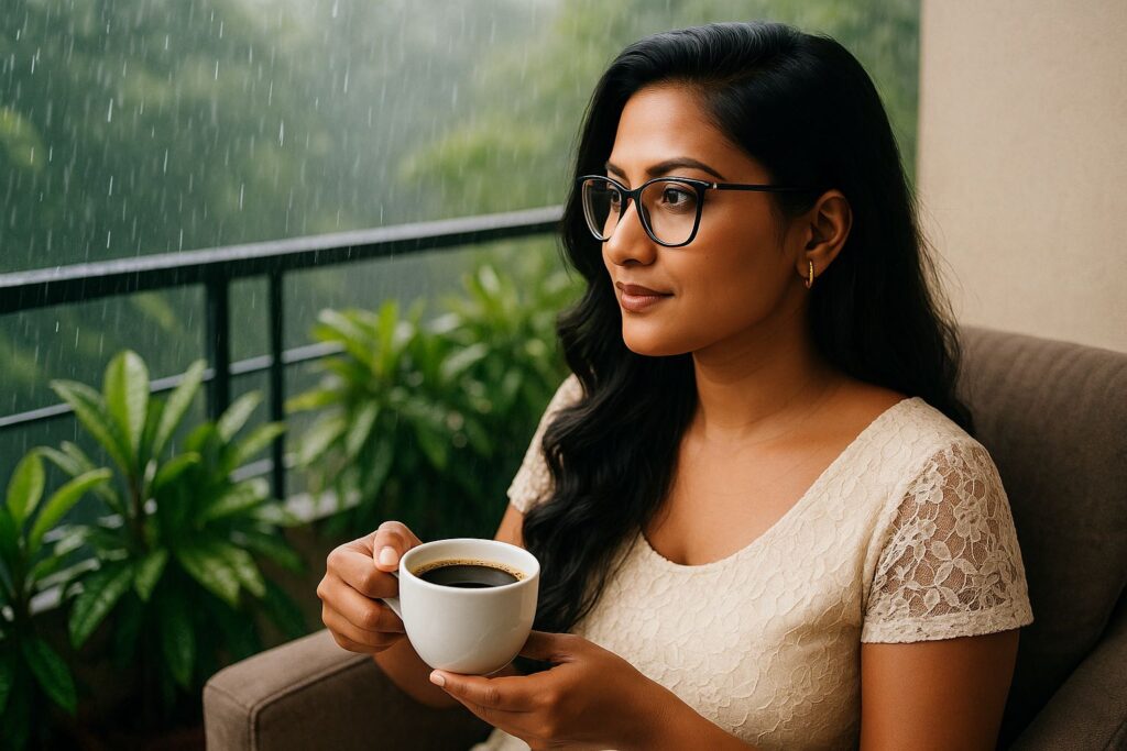 Coffee and rain, coffee culture, coffee rituals, coffee lifestyle, Jannes Punita blog, rainy day coffee, emotional comfort, cozy morning routine, simplicity ritual, daily coffee moment, coffee in rains
