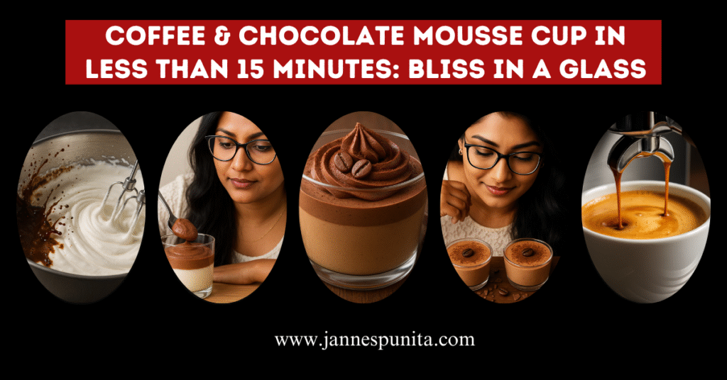 Chocolate Mousse Cup, chocolate coffee dessert, coffee dessert, coffee recipe, Coffee culture, coffee rituals, coffee lifestyle, Jannes Punita blog, quick dessert recipe, 15-minute treats, mousse cups, easy coffee recipes, lifestyle hacks