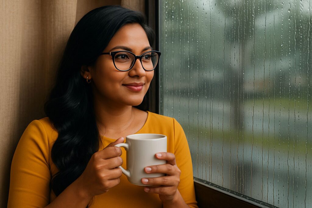 Coffee and rain, coffee culture, coffee rituals, coffee lifestyle, Jannes Punita blog, rainy day coffee, emotional comfort, cozy morning routine, simplicity ritual, daily coffee moment, coffee in rains