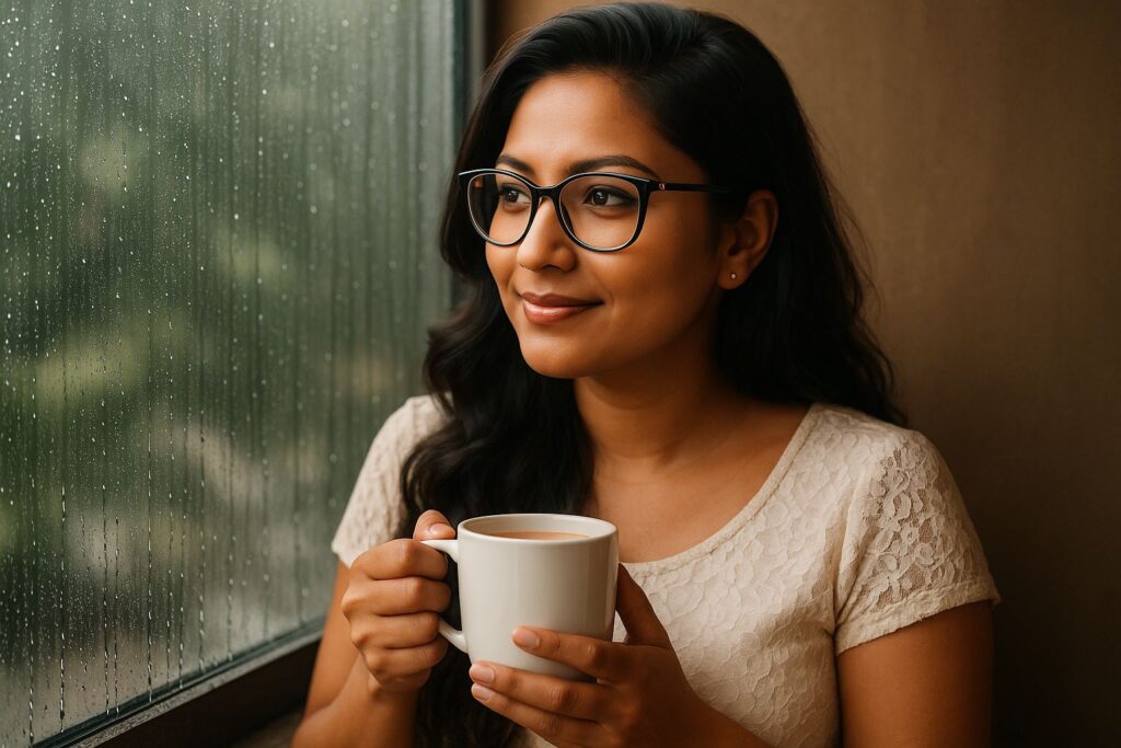 Coffee and rain, coffee culture, coffee rituals, coffee lifestyle, Jannes Punita blog, rainy day coffee, emotional comfort, cozy morning routine, simplicity ritual, daily coffee moment, coffee in rains