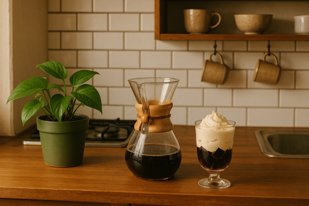 Coffee Jelly Parfait, Coffee Jelly, Coffee Dessert, Coffee Recipe, Retro Coffee Recipe, Brew Coffee Treats, Daily Coffee, coffee culture, coffee lifestyle, daily coffee, morning coffee, coffee love, brew coffee, retro desserts, coffee-inspired recipes, Jannes Punita blog, coffee-based dessert