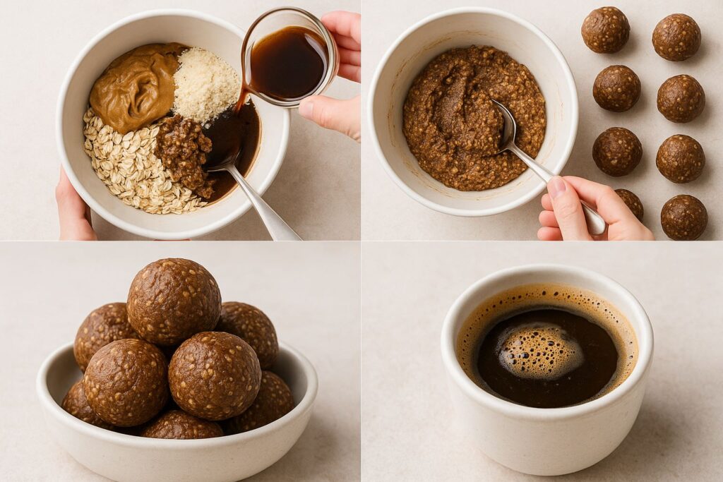 Almond Coffee, coffee recipe, coffee snack recipe, caffeine snacks, healthy coffee snacks, coffee culture, coffee lifestyle, daily coffee, morning coffee, coffee love, brew coffee, Jannes Punita blog, Energy Bites Recipe, Energy Snacks